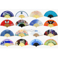 Business gift custom printed paper folding fan with bamboo ribs